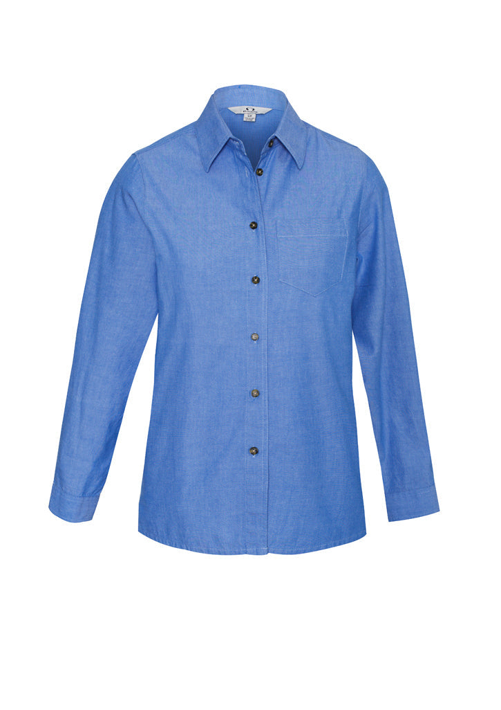 Biz LB6201 Ladies Wrinkle Free Chambray Long Sleeve Shirt
