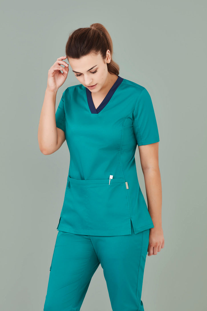 Womens Riley V-Neck Scrub Top CST043LS BizCare